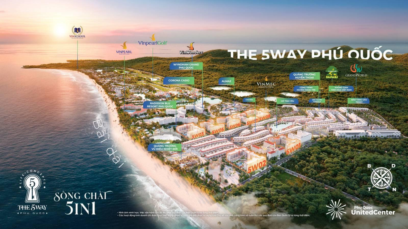 Phối cảnh tổng quan dự án The 5Way Phú Quốc